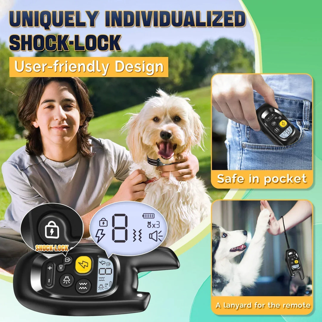 BowLift | Dog Training Collar with Remote – Shock Lock, Sound &amp; Vibration Modes, Waterproof, 1600ft Range