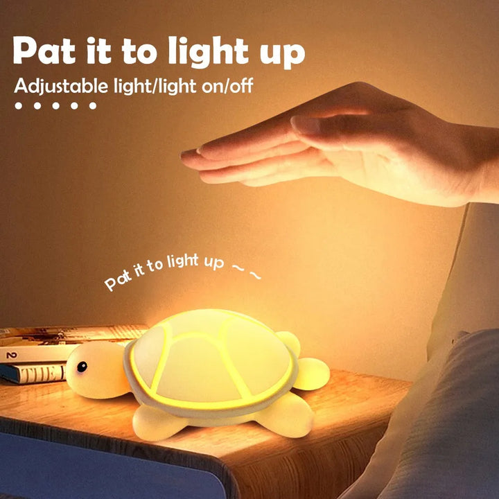 ShellGlow LED Night Light | Cute Turtle | Soft Silicone | colour Change &amp; Warm Light | USB-C Rechargeable | 10.2 × 15.8 × 6.1 cm