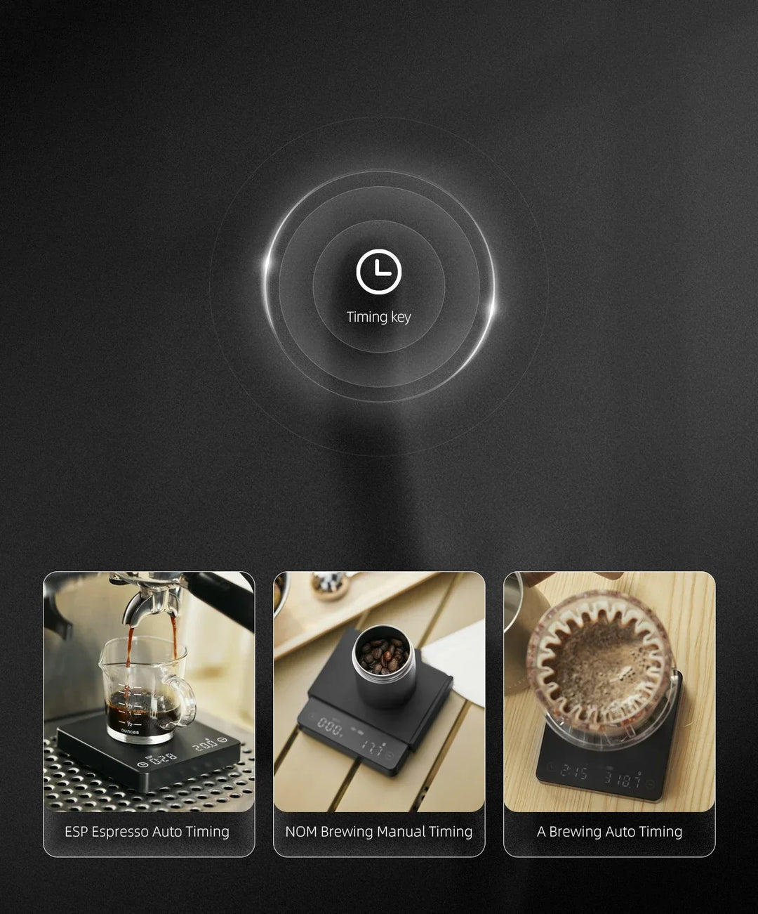 BowLift | SearchPean Tiny/Tiny2s Espresso Coffee Kitchen Scale, Mini Smart Timer, USB, 2 kg/0.1 g/oz/ml, free shipping, gift for man and woman