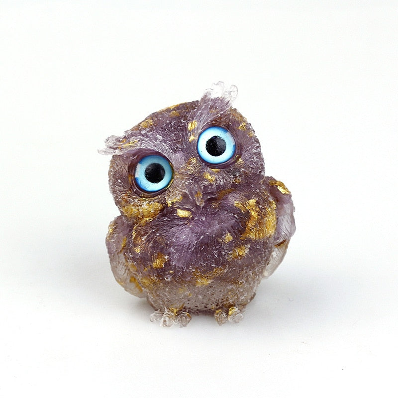 BowLift | Natural Crystal Owl Figurine: Handmade Collector&