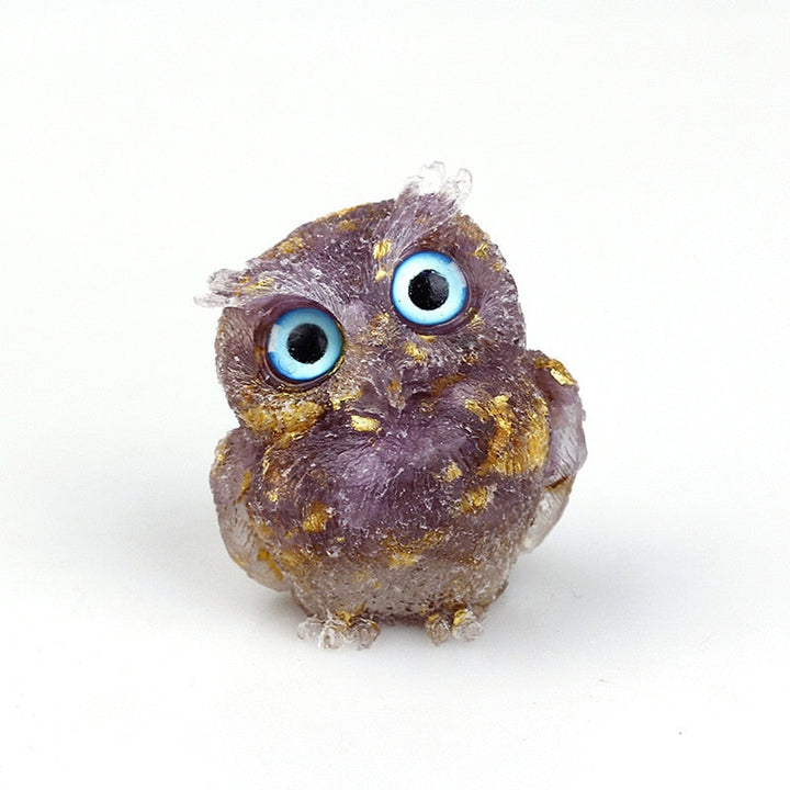BowLift | Natural Crystal Owl Figurine: Handmade Collector&