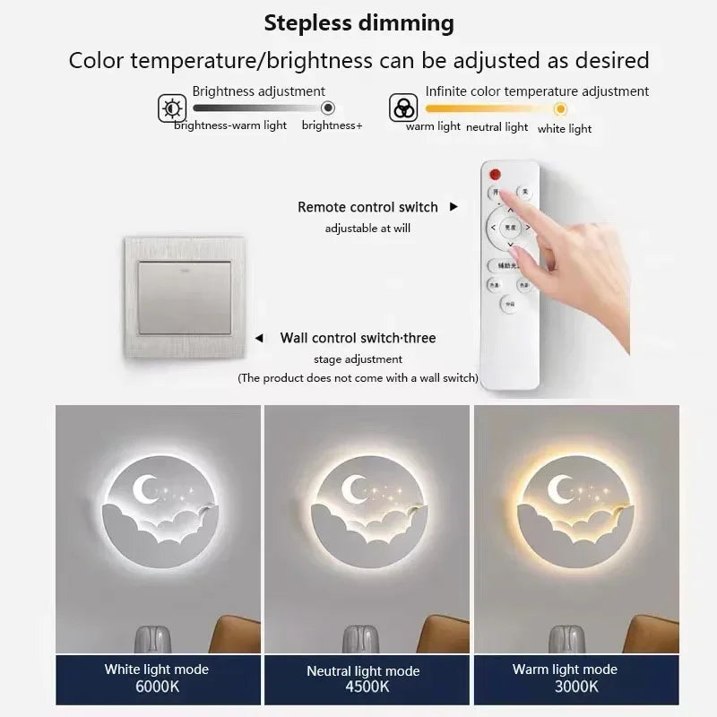 Magical LED Wall Lamp – Moon &amp; Stars Night Light