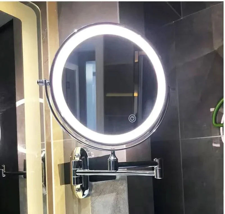 Black LED Rechargeable Makeup Mirror – 3-colour Light