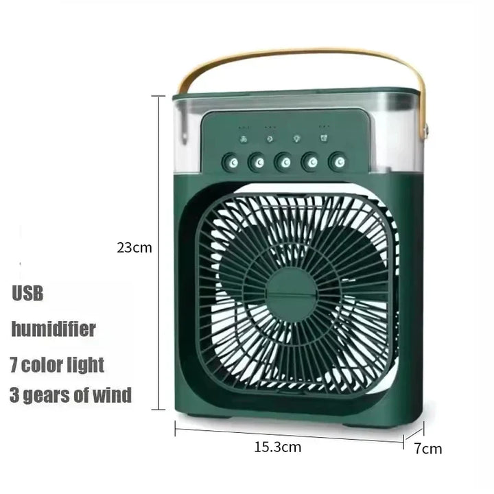 3-in-1 Mini Air Cooler Fan – Portable Household Air Conditioner with LED Night Light, Humidifier, and Adjustable Air for Home &amp; Office |