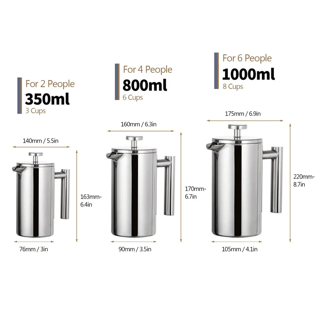BowLift | Stainless Steel French Press Coffee Maker