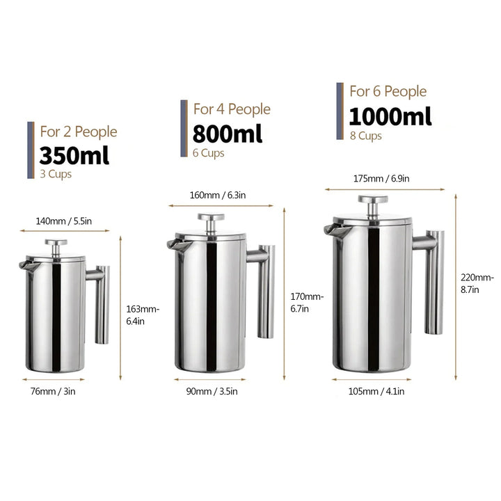 BowLift | Stainless Steel French Press Coffee Maker