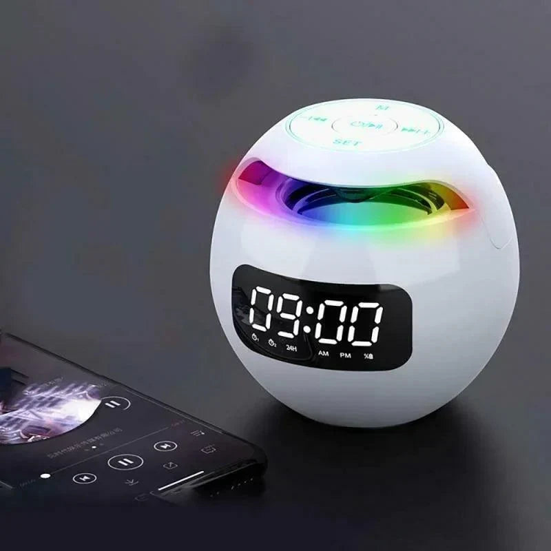 Ball Speaker Alarm Clock | Bluetooth 5.0 | LED Night Light | 2200 mAh Battery