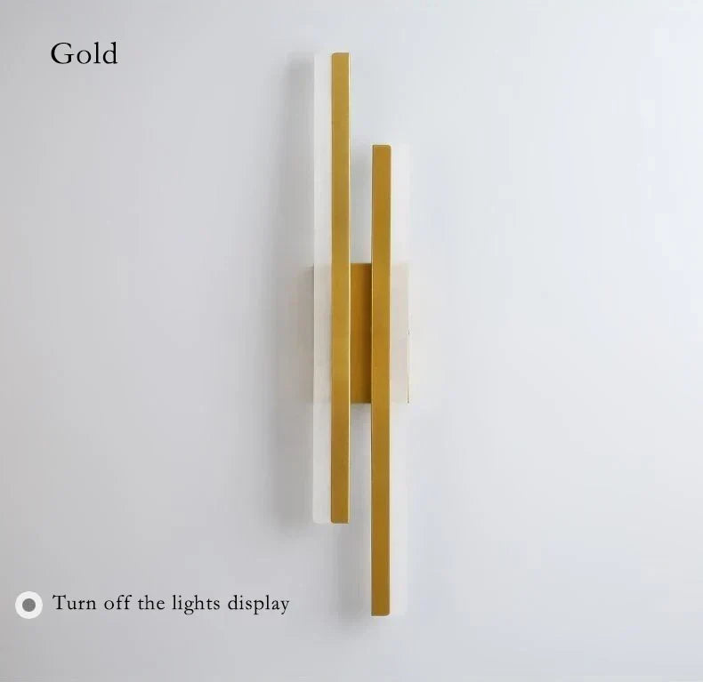 Modern LED Wall Lamp: Black/Gold Acrylic Room Decoration Light