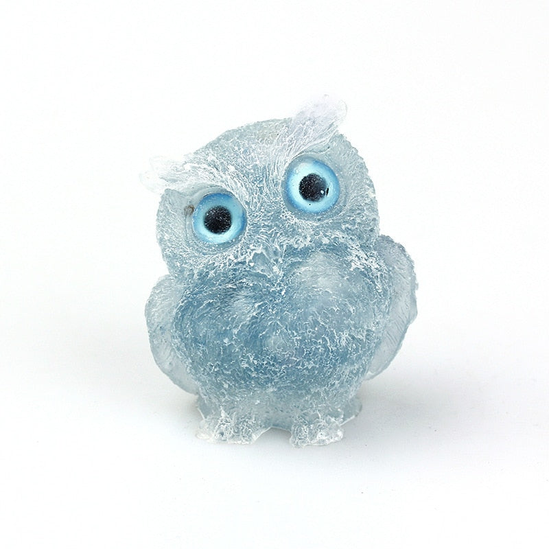BowLift | Natural Crystal Owl Figurine: Handmade Collector&