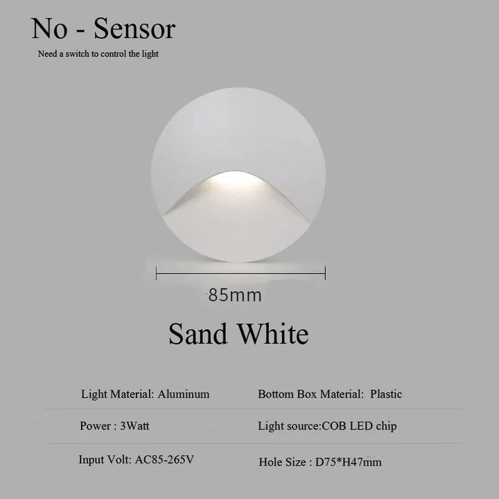 Modern waterproof IP65 LED recessed wall lamp for outdoor lighting - 3W embedded step &amp; staircase balcony portal light