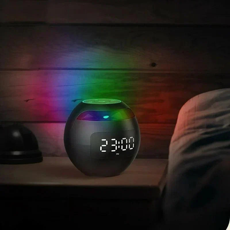 Ball Speaker Alarm Clock | Bluetooth 5.0 | LED Night Light | 2200 mAh Battery
