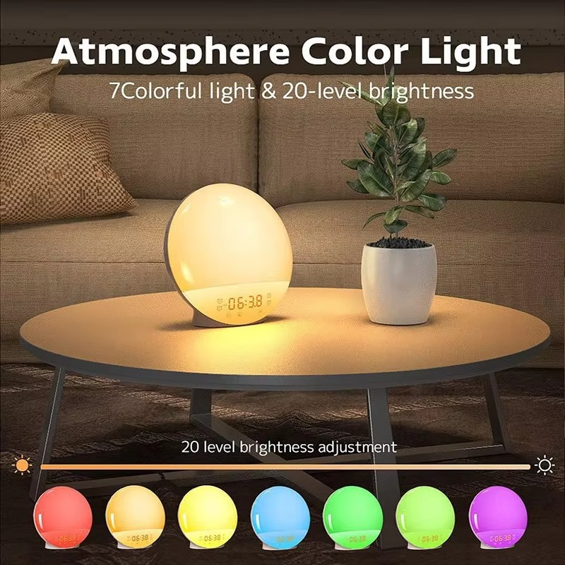 Sunrise Simulation Wake-Up Alarm Clock with Night Light &amp; FM Radio
