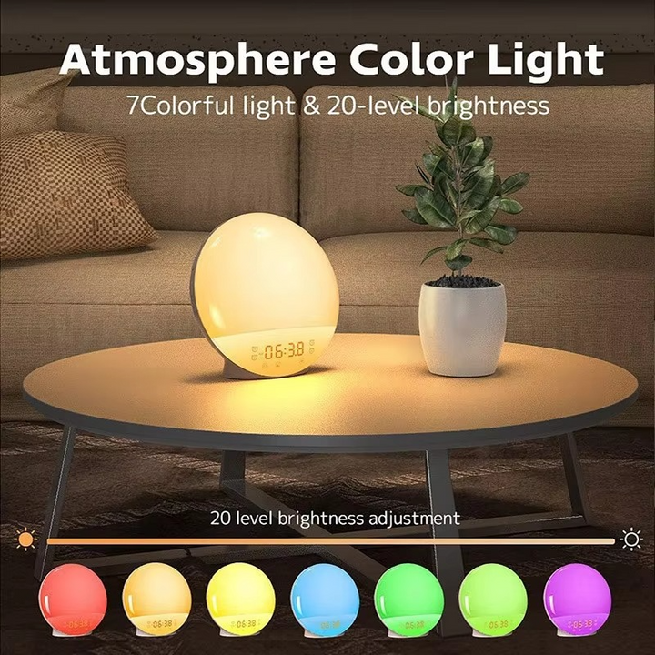 Sunrise Simulation Wake-Up Alarm Clock with Night Light &amp; FM Radio