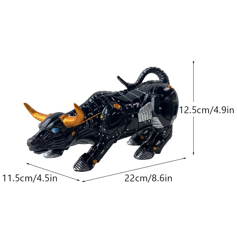 BowLift | Graffiti-Painting Resin Bull Figures Home Living Room Bedroom Office Desktop Feng Shui Ornaments Collection Statues