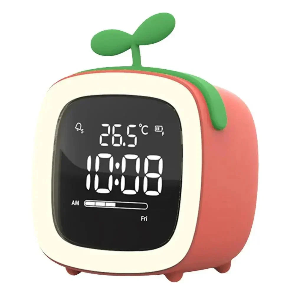 Cartoon Bunny LED Alarm Clock with Night Light – Rechargeable, Cute Digital Display for Kids &amp; Bedrooms