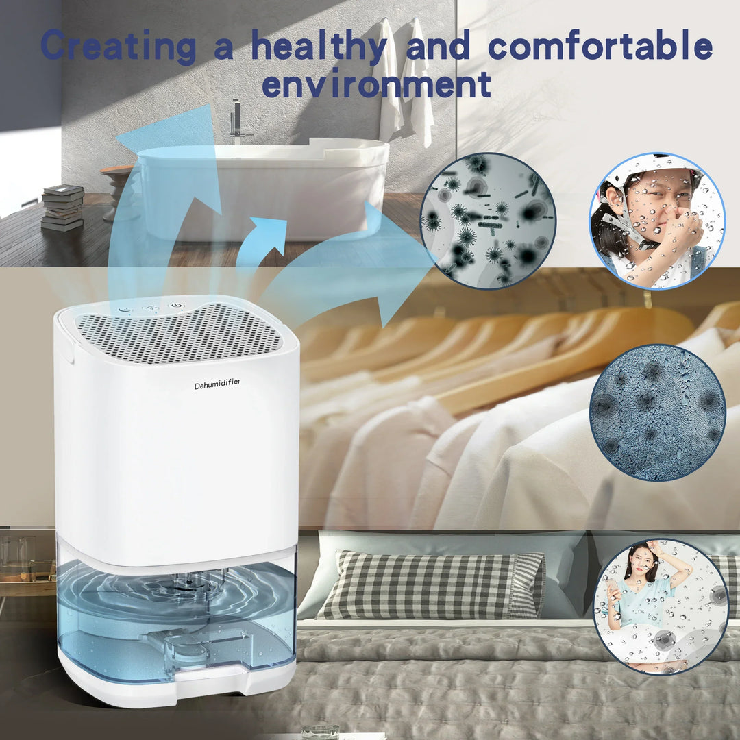 1000ml Portable 2-in-1 Dehumidifier with Air Filter &amp; Night Light – Aveline