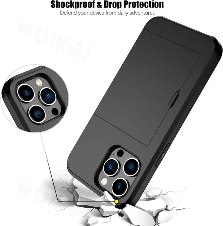 LuxShield iPhone Case with Card Holder | Slim Design | Card Storage | Protection &amp; Style