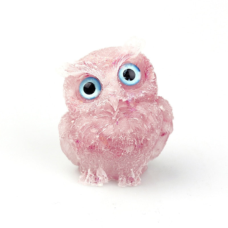 BowLift | Natural Crystal Owl Figurine: Handmade Collector&