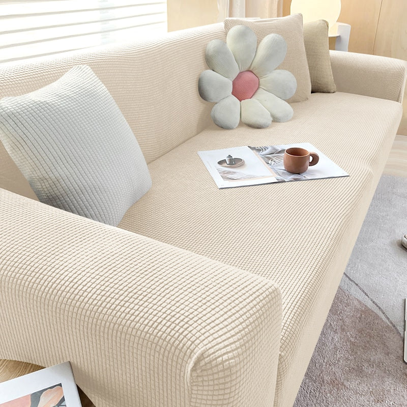 Textured Stretch Sofa Cover | Non-Slip, Machine Washable &amp; Protective for 1-Seater, 2-Seater, and 3-Seater Sofas