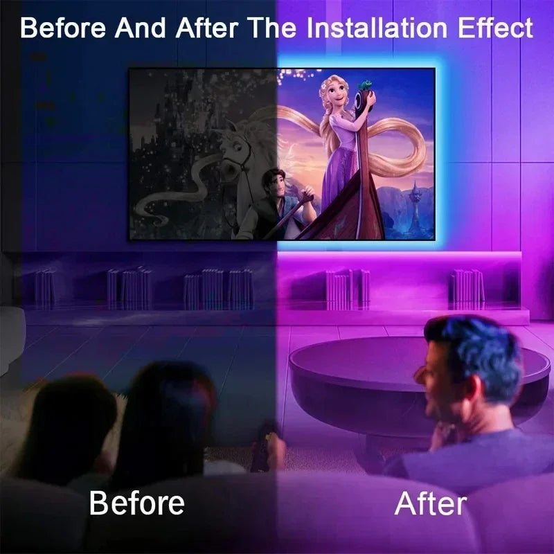 USB RGB LED Strip Lights with App Control for Room &amp; TV Backlighting Decor