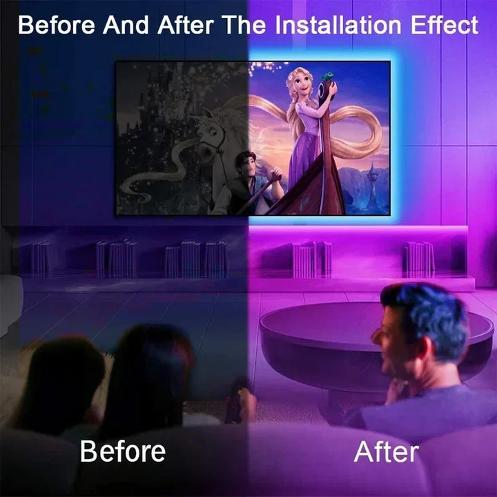 USB RGB LED Strip Lights with App Control for Room &amp; TV Backlighting Decor
