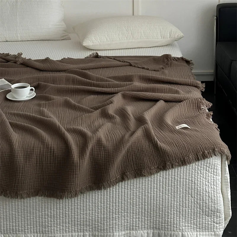 BowLift | Solid color cotton sofa blanket