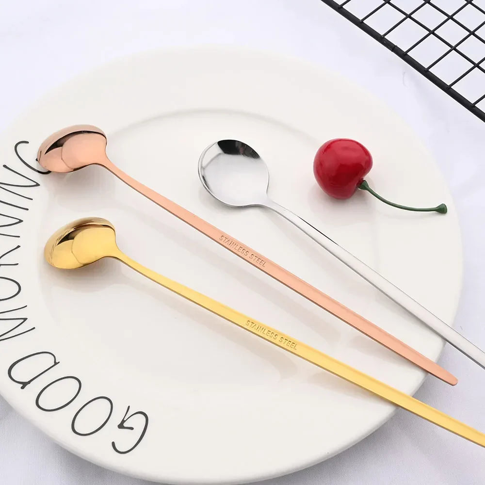 BowLift | Golden 6-piece Long Handle Spoon Set
