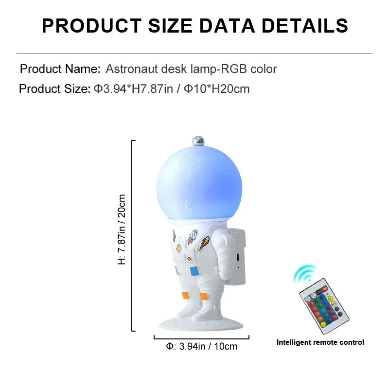 Astronaut Moon Lamp Resin Night Light Bedroom Bedside Decor Creative Gift