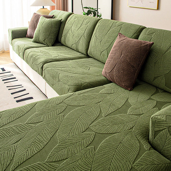 Waterproof Sofa Cover with Tropical Leaf Pattern – Elastic and Scratch Resistant – Full Protection for Sofas