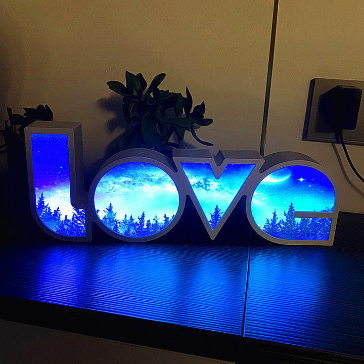Modern Art Deco waterproof PS LOVE letters LED table lamp for the bedroom