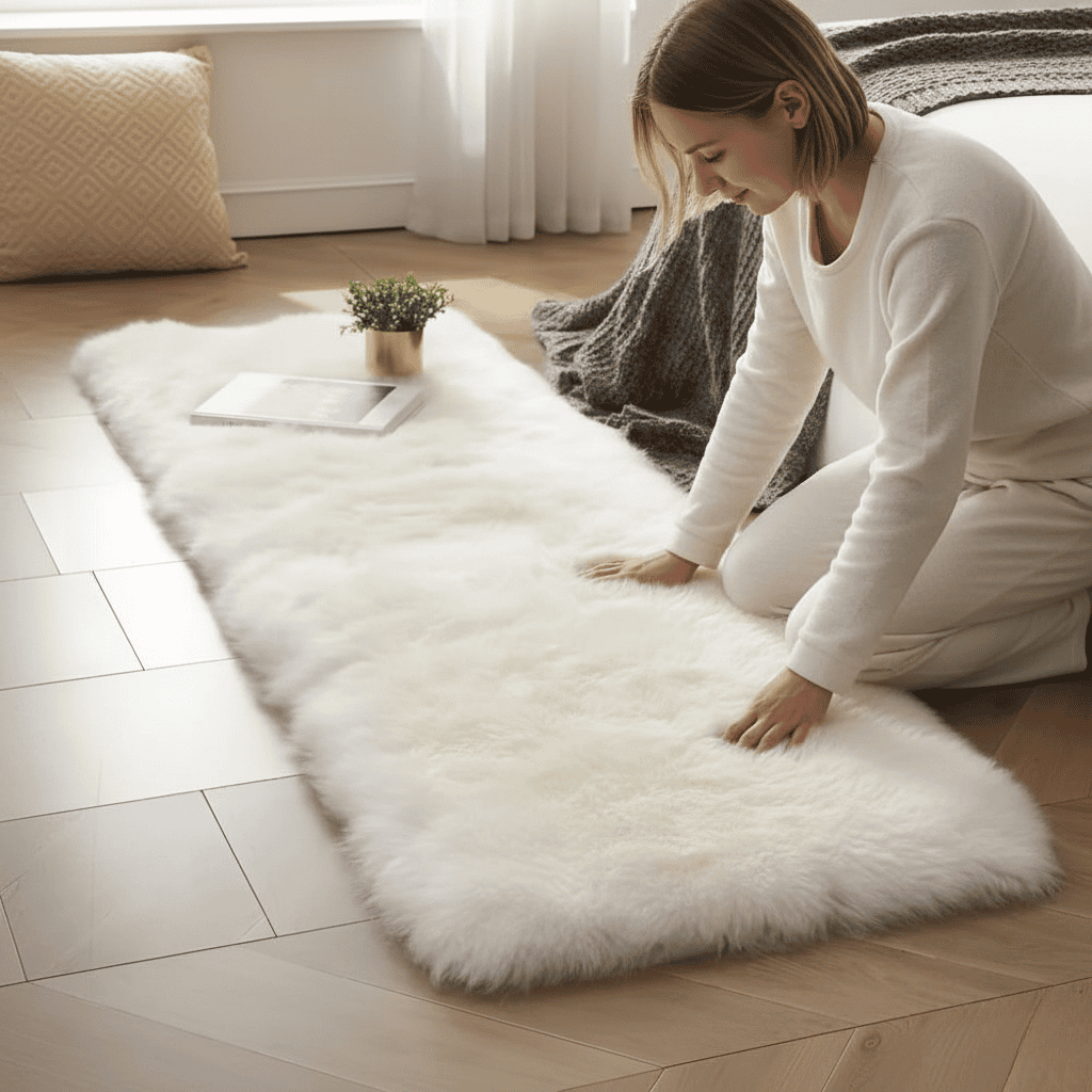 Fluffy velvet sofa cover with noble aesthetics