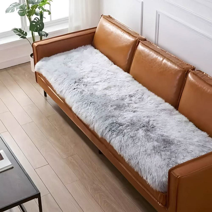 Fluffy velvet sofa cover with noble aesthetics