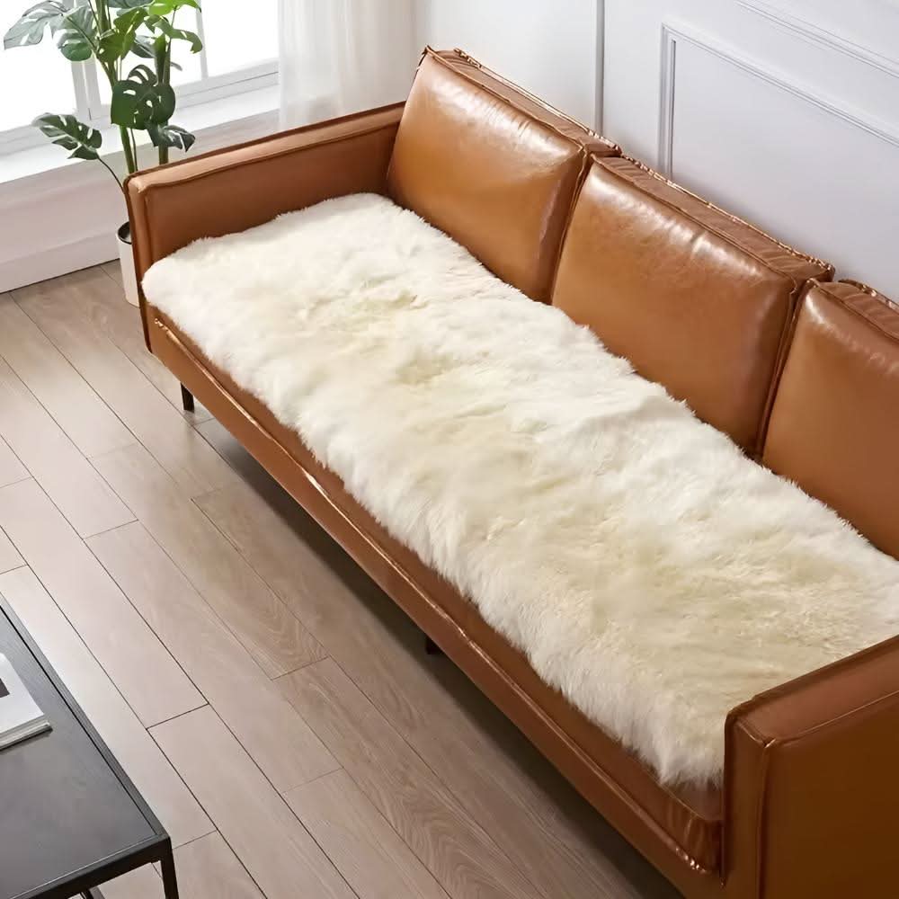 Fluffy velvet sofa cover with noble aesthetics