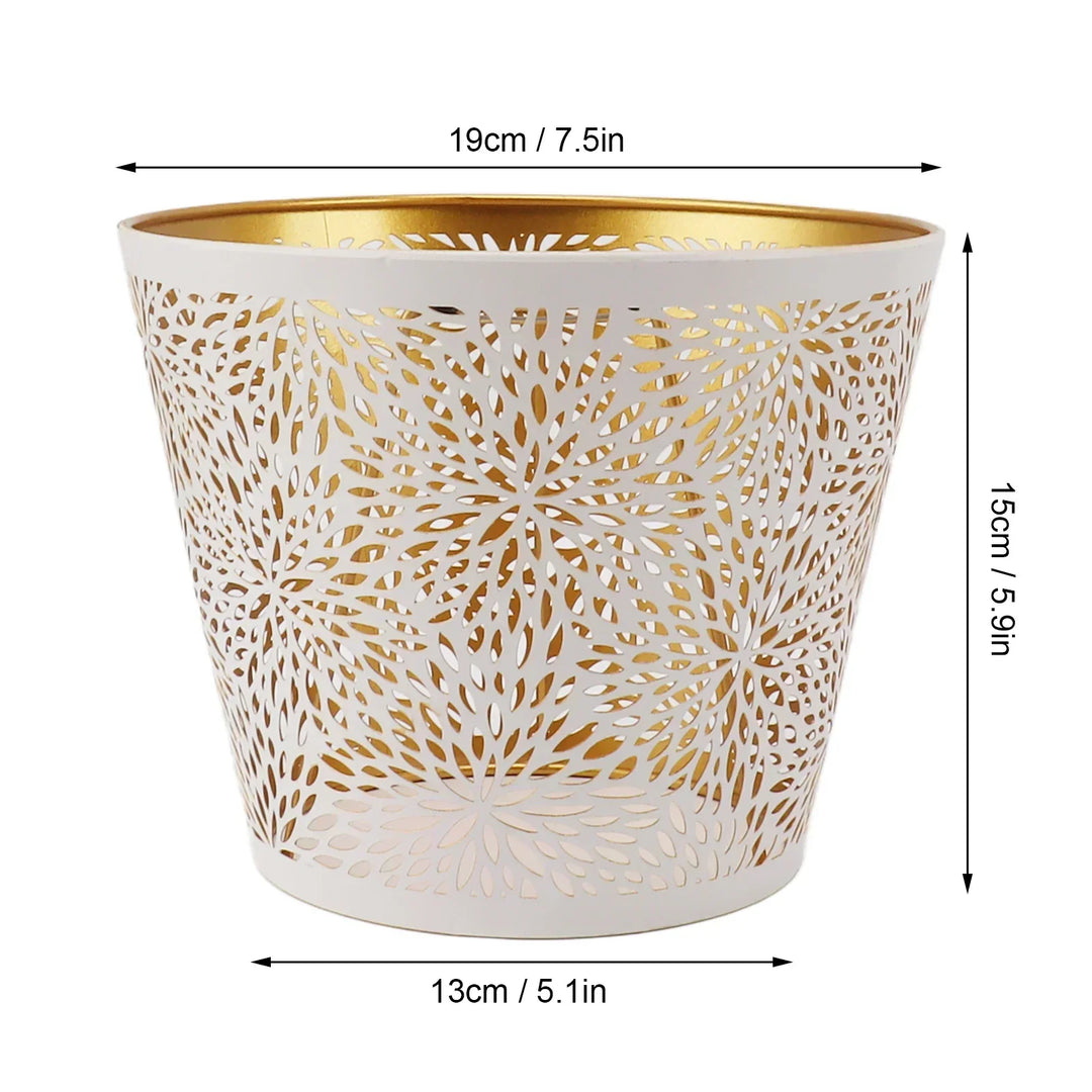 Metal lampshade with gold pattern