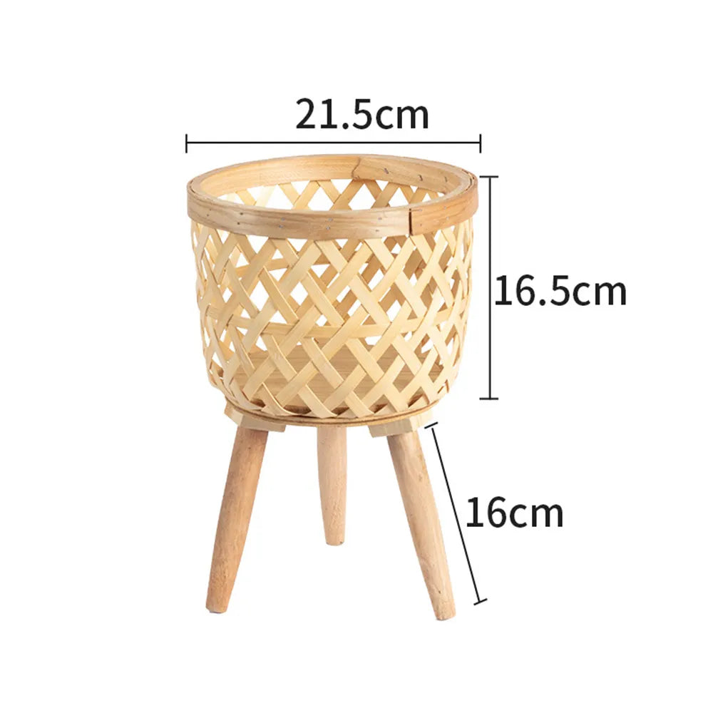 BowLift | Handcrafted Bamboo Woven Flower Pot with Stand Plant Flower Display Storage Stand DIY Storage Children&