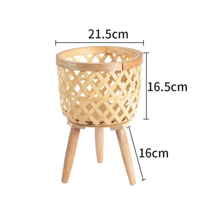 BowLift | Handcrafted Bamboo Woven Flower Pot with Stand Plant Flower Display Storage Stand DIY Storage Children&