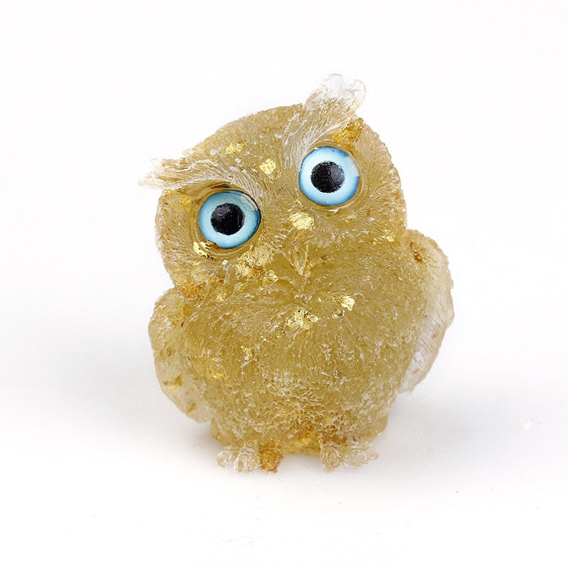 BowLift | Natural Crystal Owl Figurine: Handmade Collector&