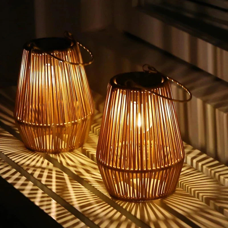 Solar Outdoor Handwoven Garden Lamps | Waterproof Landscape Light for Villa &amp; Terrace Decoration - Alpho