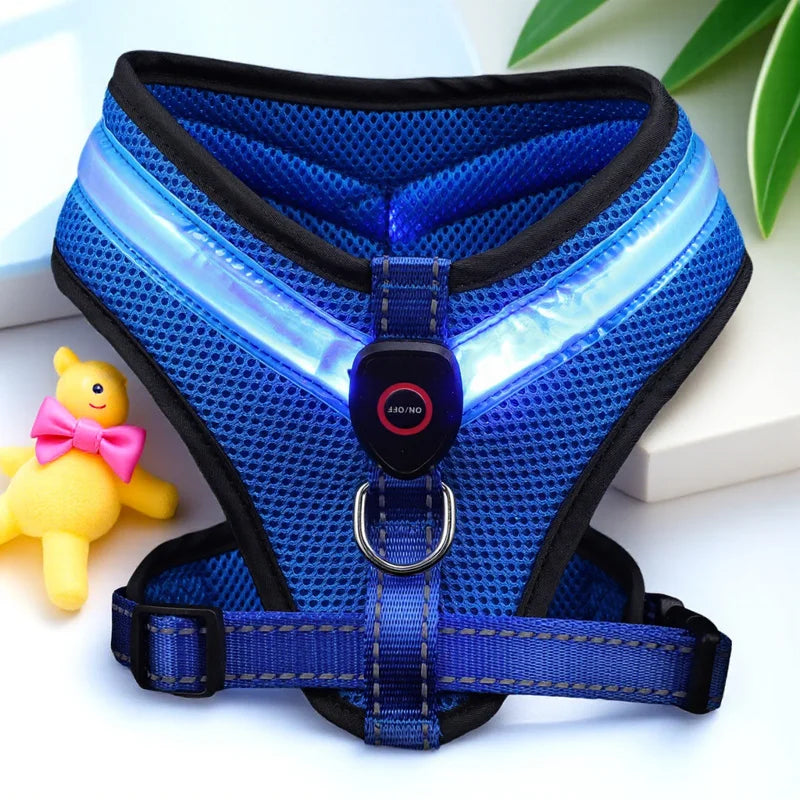 LED Dog Harness USB rechargeable &amp; adjustable Bowlift