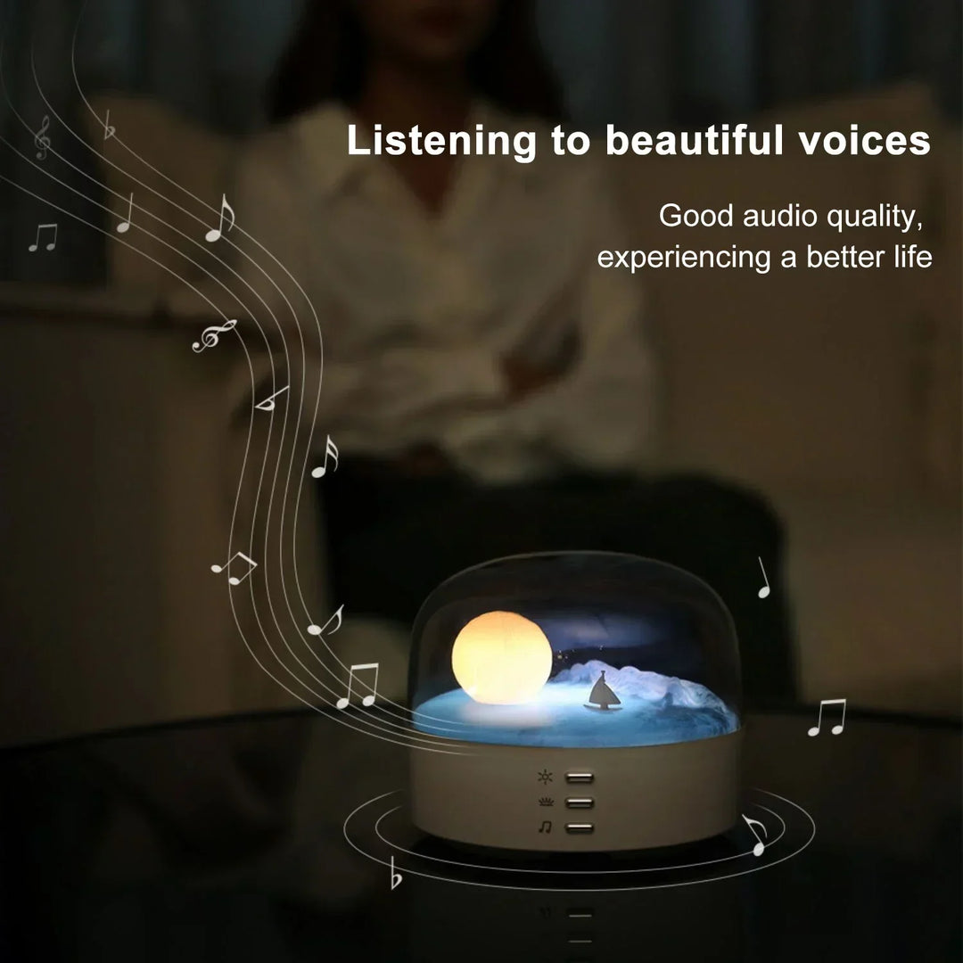 3D Mysterious Moon LED Night Light Speaker |