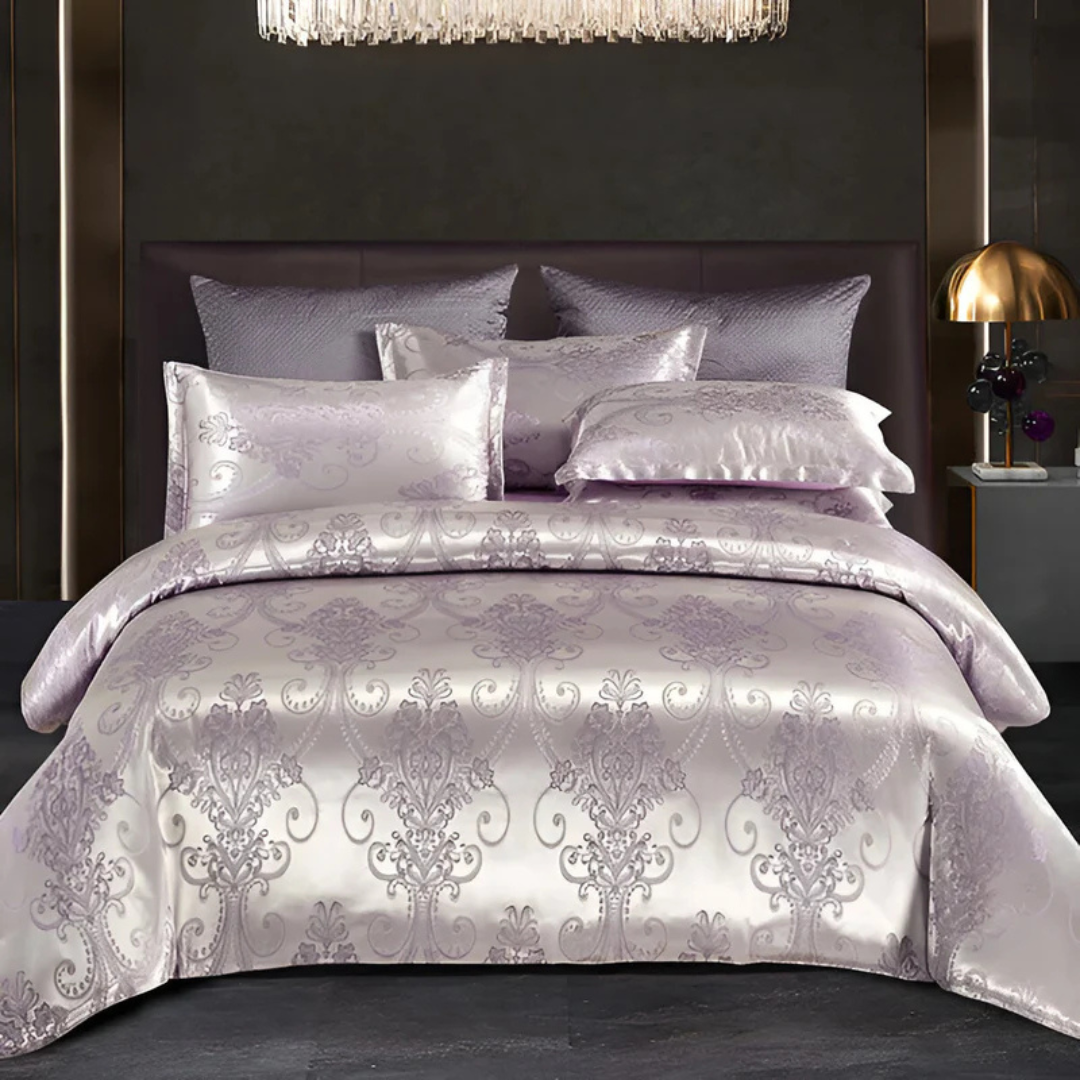 Satin Floral Soft Duvet Cover Set