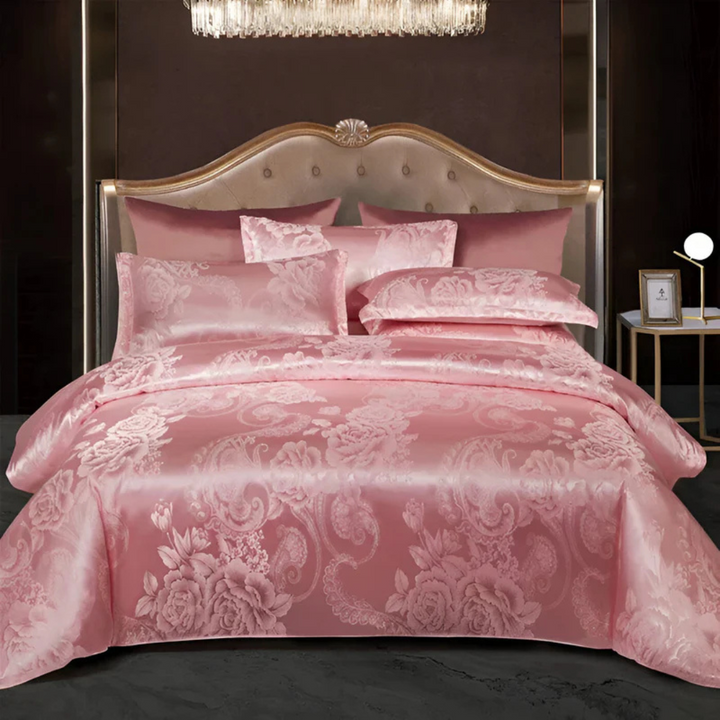 Satin Floral Soft Duvet Cover Set