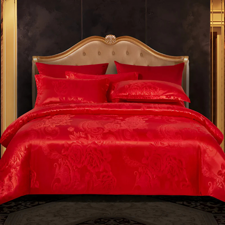 Satin Floral Soft Duvet Cover Set