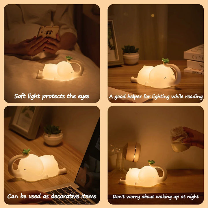 LumiDum LED Night Light | Soft Silicone | 3 Brightness Levels | Portable &amp; Rechargeable | 17.7 × 9.1 cm
