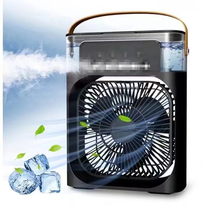 Portable USB Electric Fan with LED Night Light and Water Mist - 3-in-1 Air Humidifier for Home |