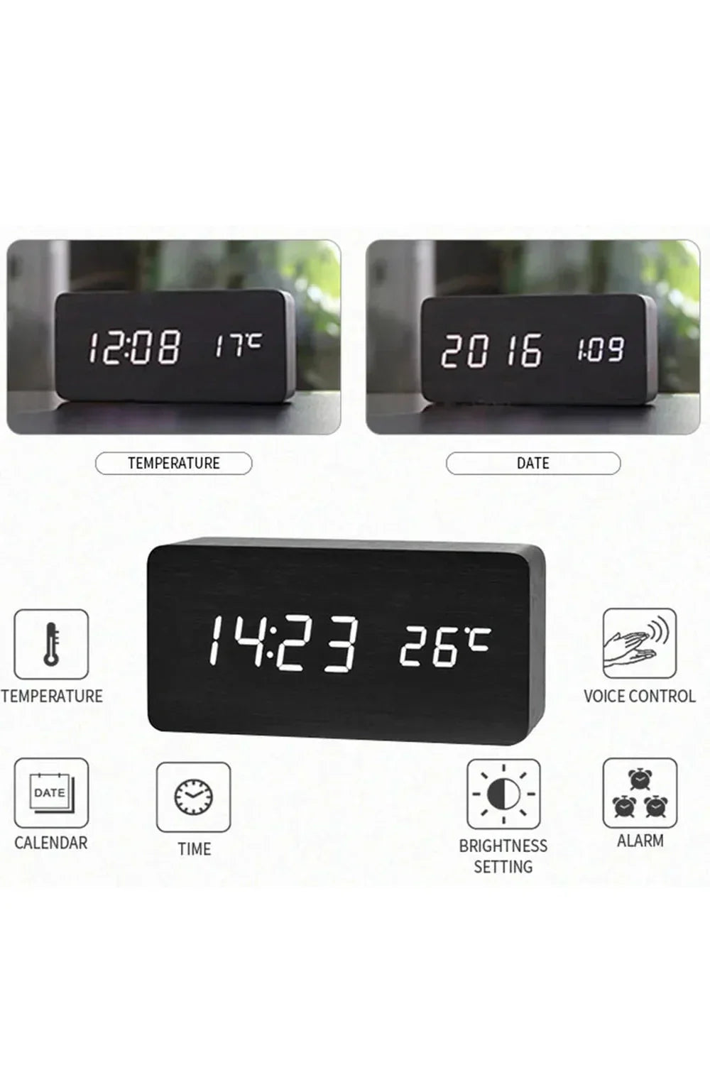 BowLift | Wood LED Digital Clock