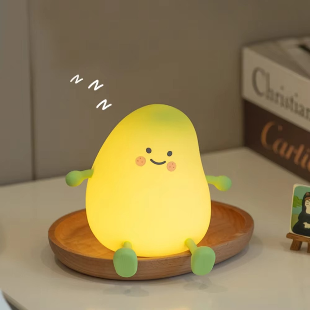 Super Soft Touch-Controlled Multicolour Silicone Pear Night Light