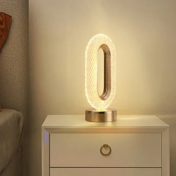 Crystal LED Table Lamp: Dimmable, USB Charging, Touch &amp; Remote Control