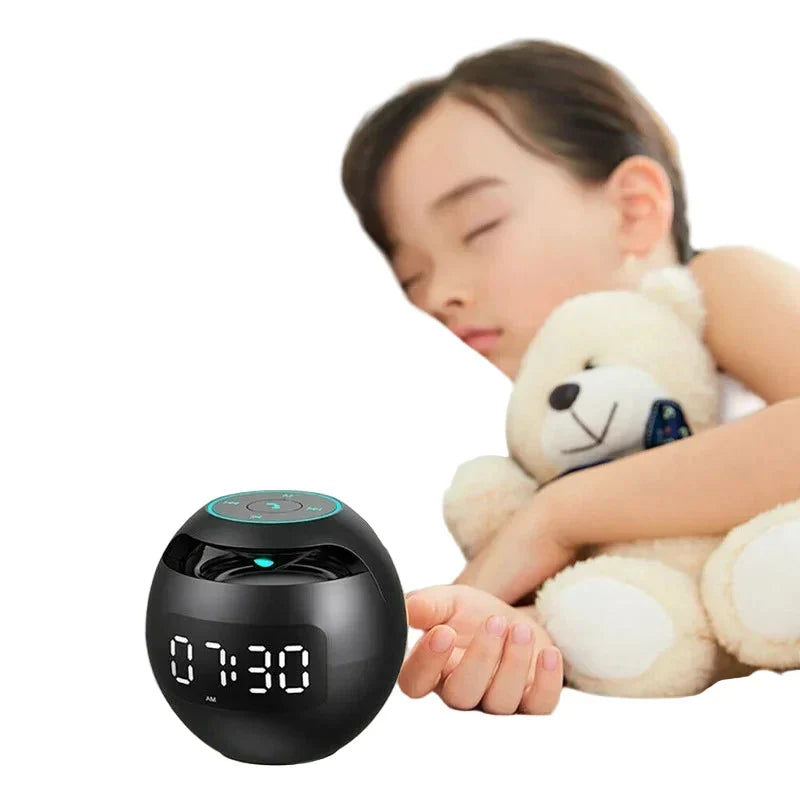 Digital LED Alarm Clock with Bluetooth Speaker &amp; colourful Night Light – Motion Sensor, Rechargeable, 5W Sound