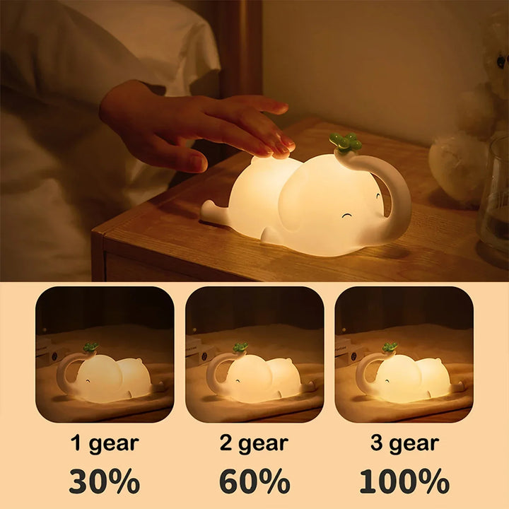 LumiDum LED Night Light | Soft Silicone | 3 Brightness Levels | Portable &amp; Rechargeable | 17.7 × 9.1 cm